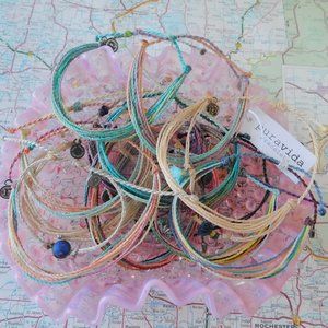 PURA VIDA bracelet lot mixed colorful natural handmade pink blue purple